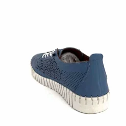 Vacances|Sport Chic<384-ivoire Baskets Légère Ivoire Hy2020 Cuir Bleu