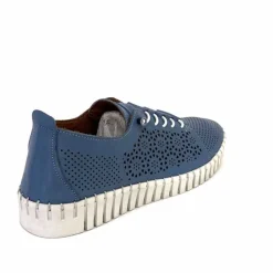 Vacances|Sport Chic<384-ivoire Baskets Légère Ivoire Hy2020 Cuir Bleu