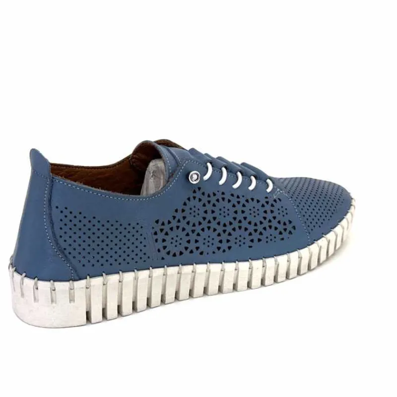 Vacances|Sport Chic<384-ivoire Baskets Légère Ivoire Hy2020 Cuir Bleu