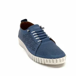 Vacances|Sport Chic<384-ivoire Baskets Légère Ivoire Hy2020 Cuir Bleu