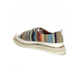Sport Chic|Baskets<XSA Baskets Légère 8010 Cuir Beige Rafia Multicolore