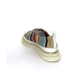 Sport Chic|Baskets<XSA Baskets Légère 8010 Cuir Beige Rafia Multicolore