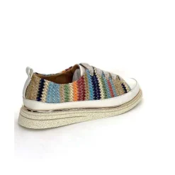 Sport Chic|Baskets<XSA Baskets Légère 8010 Cuir Beige Rafia Multicolore