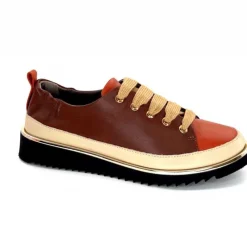 Sport Chic|Baskets<XSA Baskets Légère 8010 Poseidon Cuir Beige &amp; Rouille Marron