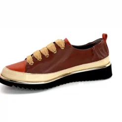 Sport Chic|Baskets<XSA Baskets Légère 8010 Poseidon Cuir Beige &amp; Rouille Marron