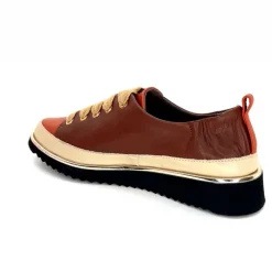 Sport Chic|Baskets<XSA Baskets Légère 8010 Poseidon Cuir Beige &amp; Rouille Marron