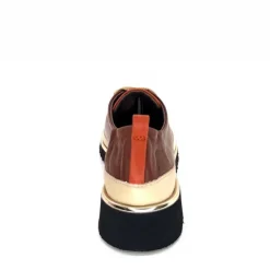 Sport Chic|Baskets<XSA Baskets Légère 8010 Poseidon Cuir Beige &amp; Rouille Marron