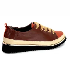 Sport Chic|Baskets<XSA Baskets Légère 8010 Poseidon Cuir Beige &amp; Rouille Marron