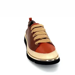 Sport Chic|Baskets<XSA Baskets Légère 8010 Poseidon Cuir Beige &amp; Rouille Marron