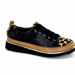 Sport Chic|Animalier<XSA Baskets Légère 8010 Poseidon Léo Cuir Marron &amp; Noir