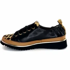 Sport Chic|Animalier<XSA Baskets Légère 8010 Poseidon Léo Cuir Marron &amp; Noir