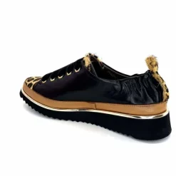 Sport Chic|Animalier<XSA Baskets Légère 8010 Poseidon Léo Cuir Marron &amp; Noir