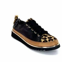Sport Chic|Animalier<XSA Baskets Légère 8010 Poseidon Léo Cuir Marron &amp; Noir