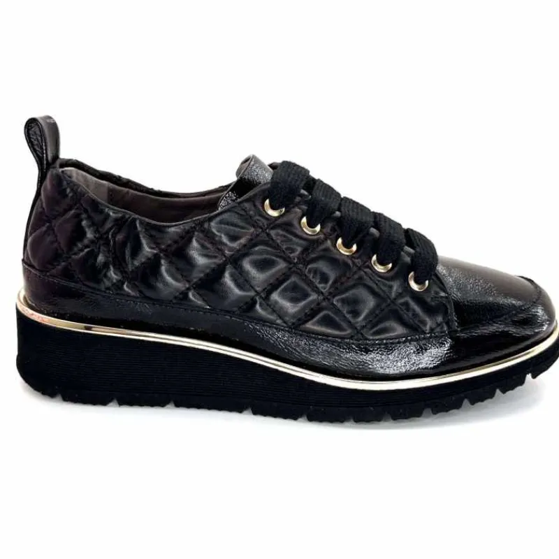 Sport Chic|Baskets<XSA Baskets Légère 160 Vernis & Cuir Matelassé Noir