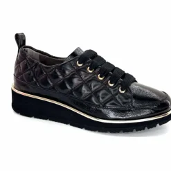 Sport Chic|Baskets<XSA Baskets Légère 160 Vernis &amp; Cuir Matelassé Noir