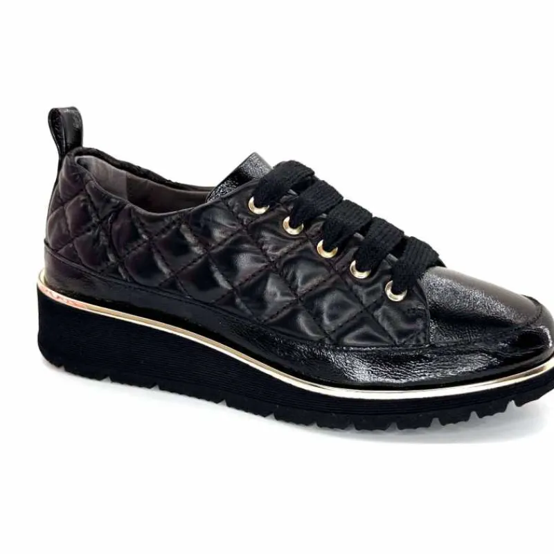 Sport Chic|Baskets<XSA Baskets Légère 160 Vernis & Cuir Matelassé Noir