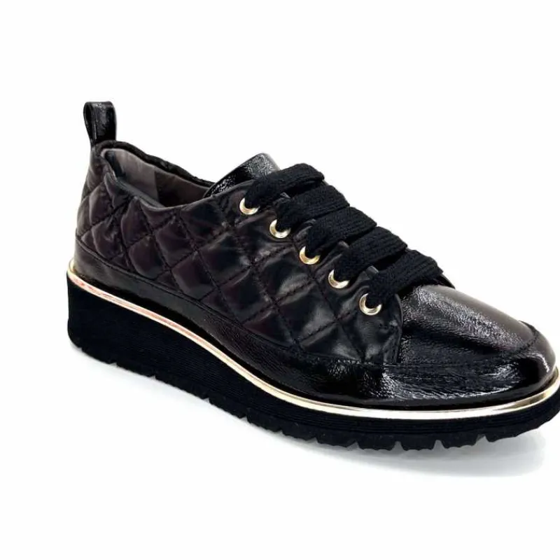 Sport Chic|Baskets<XSA Baskets Légère 160 Vernis & Cuir Matelassé Noir