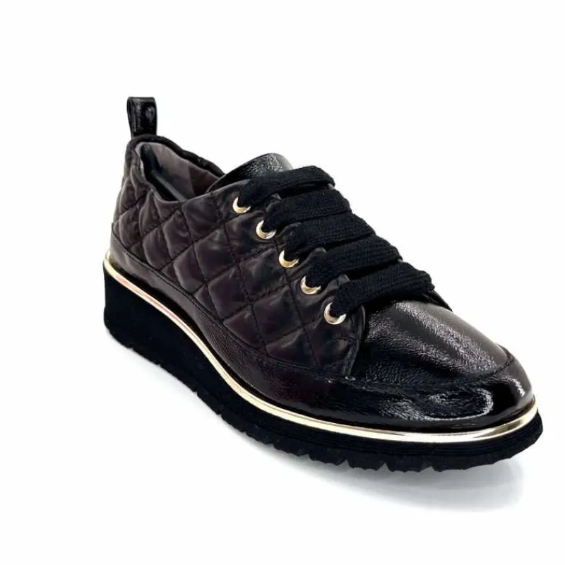 Sport Chic|Baskets<XSA Baskets Légère 160 Vernis & Cuir Matelassé Noir