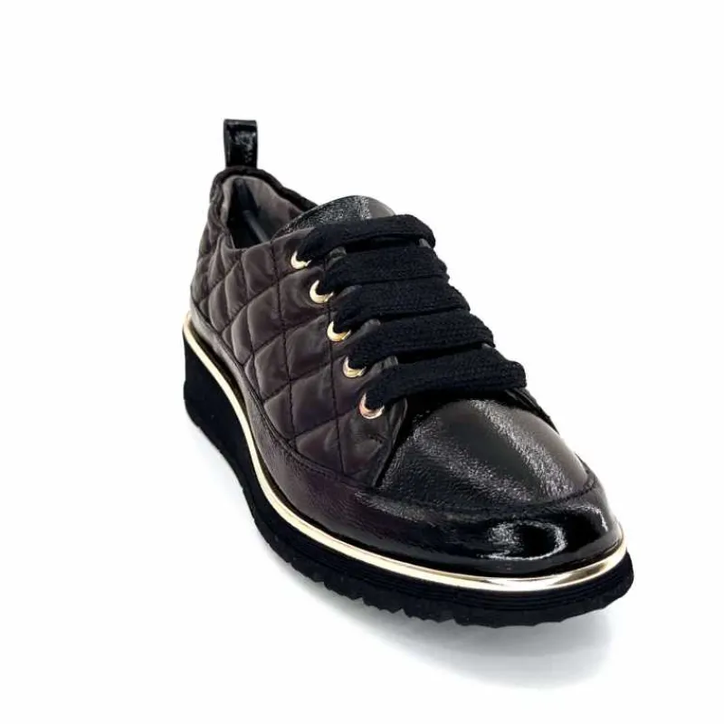 Sport Chic|Baskets<XSA Baskets Légère 160 Vernis & Cuir Matelassé Noir