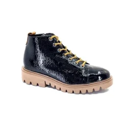 Sport|Baskets<Ivoire0130a Baskets Montante Ivoire 3g4925 Cuir Vernis Noir Marron