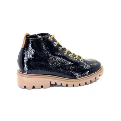 Sport|Baskets<Ivoire0130a Baskets Montante Ivoire 3g4925 Cuir Vernis Noir Marron