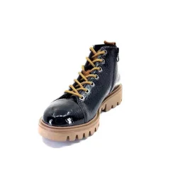 Sport|Baskets<Ivoire0130a Baskets Montante Ivoire 3g4925 Cuir Vernis Noir Marron