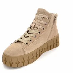 Compensées & Plateformes|Baskets<No Name Baskets Montante Play Mid W Daim Nude Beige