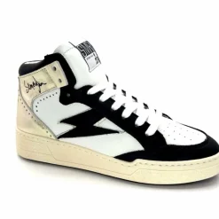 Teenager|Baskets<Semerdjian Baskets Montante SMR23 Braga A557 Cuir Noir Or Blanc