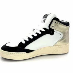 Teenager|Baskets<Semerdjian Baskets Montante SMR23 Braga A557 Cuir Noir Or Blanc
