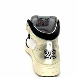 Teenager|Baskets<Semerdjian Baskets Montante SMR23 Braga A557 Cuir Noir Or Blanc