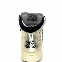 Teenager|Baskets<Semerdjian Baskets Montante SMR23 Braga A557 Cuir Noir Or Blanc