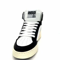 Teenager|Baskets<Semerdjian Baskets Montante SMR23 Braga A557 Cuir Noir Or Blanc