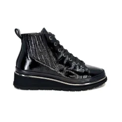Sport Chic|Baskets<XSA Baskets Montante 9811Cuir Vernis Noir