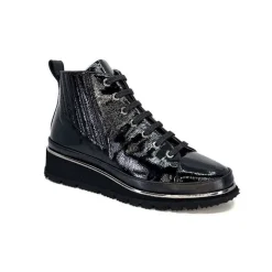 Sport Chic|Baskets<XSA Baskets Montante 9811Cuir Vernis Noir