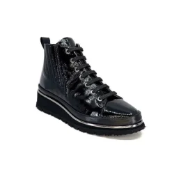 Sport Chic|Baskets<XSA Baskets Montante 9811Cuir Vernis Noir