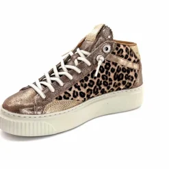 Teenager|Animalier<cetti Baskets Montantes C1352 Sra Cuir Léo &amp; Métal Léopard