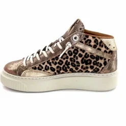 Teenager|Animalier<cetti Baskets Montantes C1352 Sra Cuir Léo &amp; Métal Léopard
