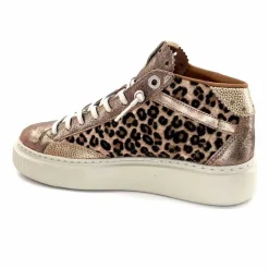 Teenager|Animalier<cetti Baskets Montantes C1352 Sra Cuir Léo &amp; Métal Léopard