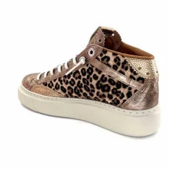 Teenager|Animalier<cetti Baskets Montantes C1352 Sra Cuir Léo &amp; Métal Léopard