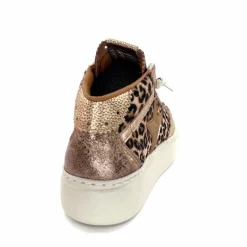 Teenager|Animalier<cetti Baskets Montantes C1352 Sra Cuir Léo &amp; Métal Léopard