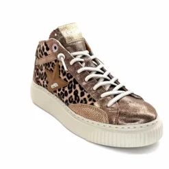 Teenager|Animalier<cetti Baskets Montantes C1352 Sra Cuir Léo &amp; Métal Léopard