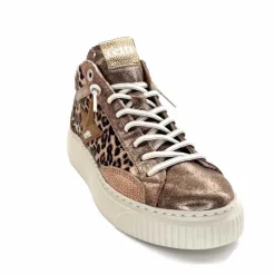 Teenager|Animalier<cetti Baskets Montantes C1352 Sra Cuir Léo &amp; Métal Léopard