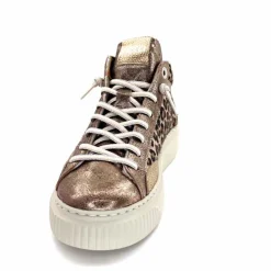 Teenager|Animalier<cetti Baskets Montantes C1352 Sra Cuir Léo &amp; Métal Léopard