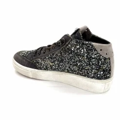 Fantaisie|Baskets<cetti Baskets Montantes C1333 Sra Cuir Gris Paillette GrisFoncé