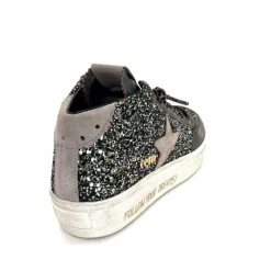 Fantaisie|Baskets<cetti Baskets Montantes C1333 Sra Cuir Gris Paillette GrisFoncé