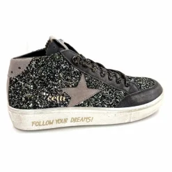 Fantaisie|Baskets<cetti Baskets Montantes C1333 Sra Cuir Gris Paillette GrisFoncé