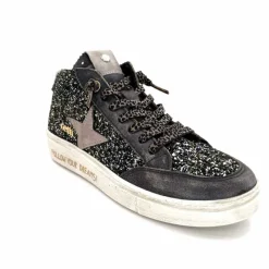 Fantaisie|Baskets<cetti Baskets Montantes C1333 Sra Cuir Gris Paillette GrisFoncé