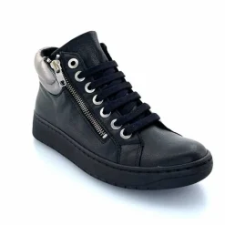 Basic|Baskets<Chacal Baskets Montantes Fermeture Éclair 6944 Cuir Noir