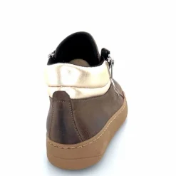 Basic|Baskets<Chacal Baskets Montantes Fermeture Éclair 6954 Cuir Taupe Doré Marron