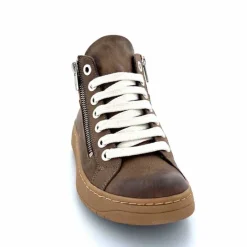 Basic|Baskets<Chacal Baskets Montantes Fermeture Éclair 6954 Cuir Taupe Doré Marron